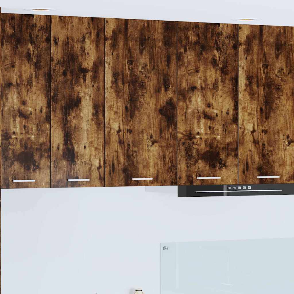 Hanging Cabinet Riga Smoked Oak and White 40 x 31 x 80 cm